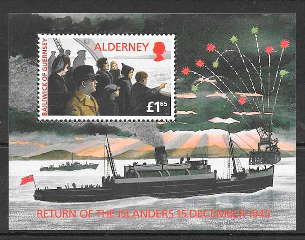 sellos transporte Alderney 1995