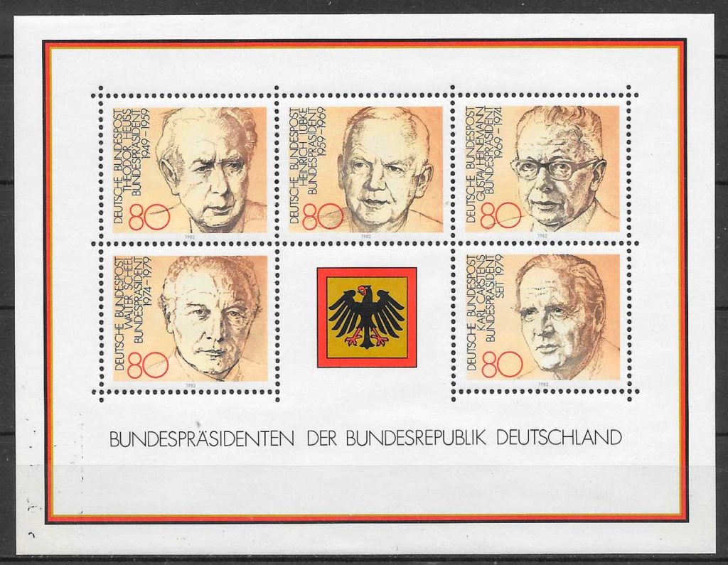 filatelia personalidades Alemania 1984