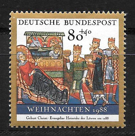 filatelia colección navidad Alemania 1988