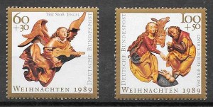 sellos navidad Alemania 1989