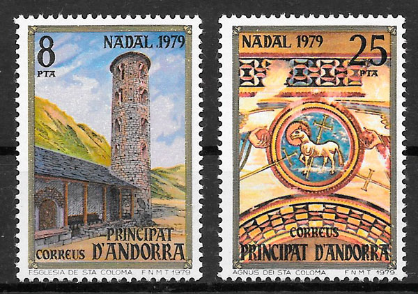 coleccion sellos navidad Andorra Espanola 1960