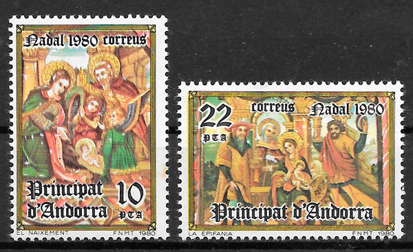 sellos Andorra Espanola 1980