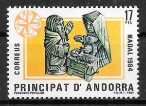 sellos navidad Andorra Espanola 1984
