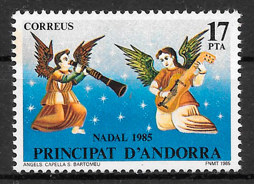 sellos navidad Andorra Espanola 1985