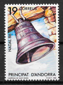 sellos navidad Andorra Espanola 1986