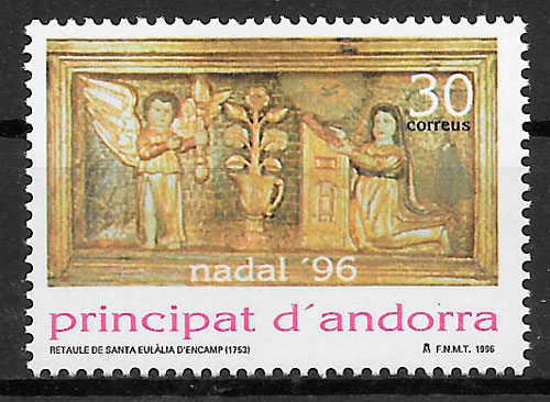 filatelia coleccion navidad Andorra Espanola 1996