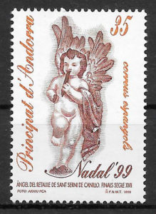 sellos navidad Andorra Espanola 1999