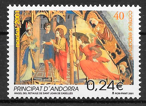 sellos navidad Andorra Espanola 2001