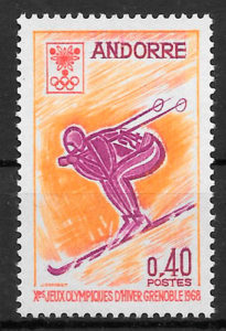 filatelia coleccion deporte Andorra Francesa 1968