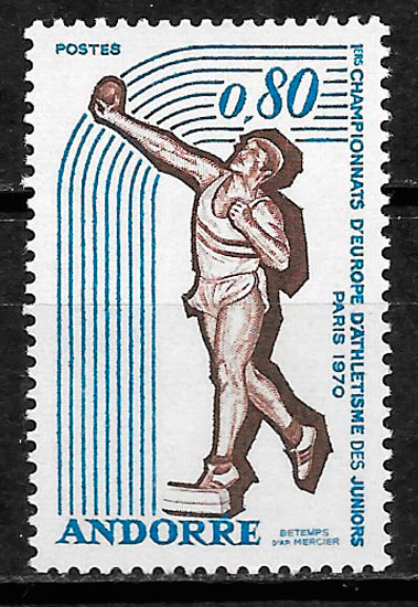 coleccion sellos deporte Andorra Francesa 1970