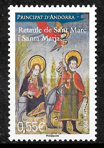 sellos navidad Andorra Francesa 2008