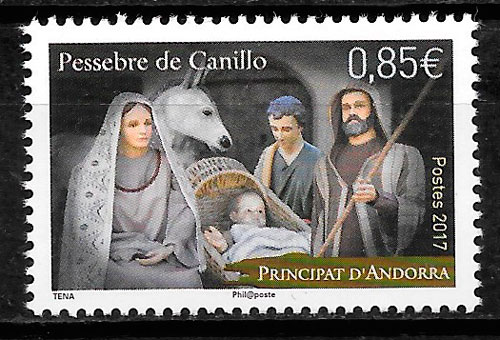coleccion sellos navidad Andorra Francesa 2017