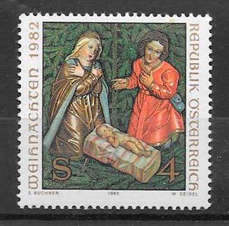 sellos navidad Austria 1982