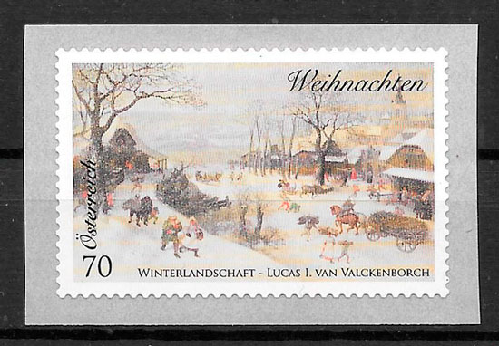 colección sellos navidad Austria 2014