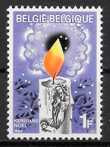 sellos navidad Belgica 1968