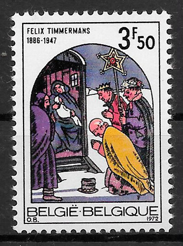 filatelia navidad belgica 1972