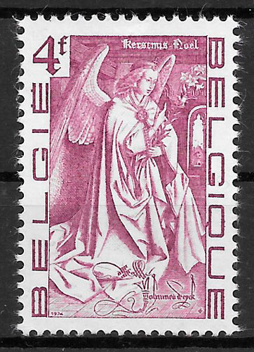 coleccion sellos navidad Belgica 1974