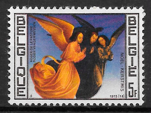 coleccion sellos navidad Belgica 1975