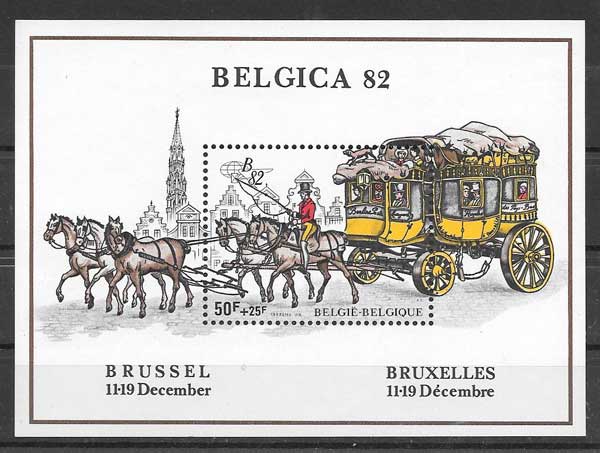 sellos tarnsporte Belgica 1982
