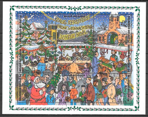 sellos navidad Belgica 1996
