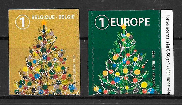 sellos navidad Belgica 2018
