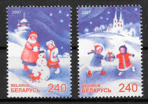 filatelia colección navidad Bielorrusia 2007