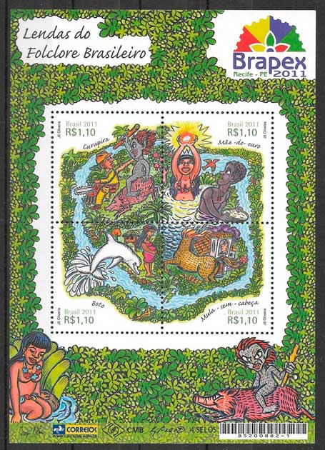 colección sellos cuentos Brasil 2011