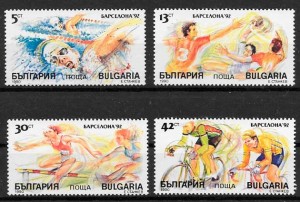filatelia deporte Bulgaria 1990