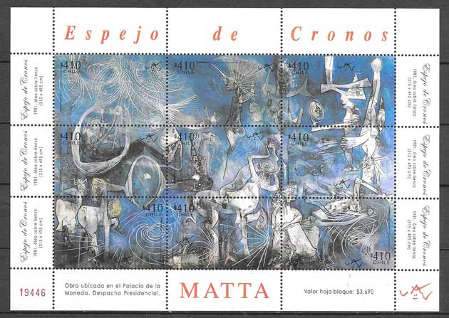 sellos filatelia arte Chile 2008