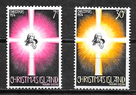 filatelia navidad Christmas Island 1974