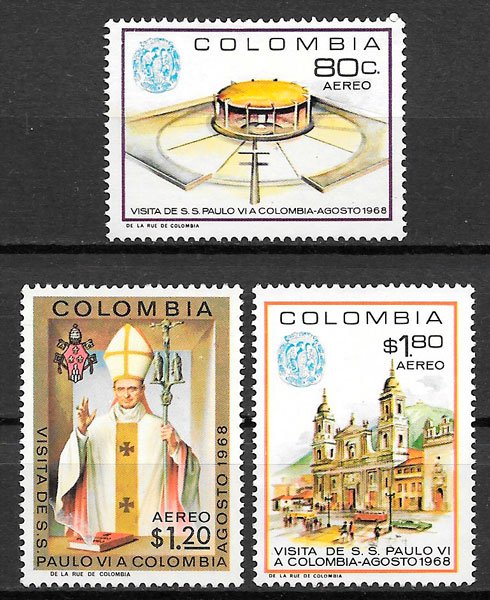 colección sellos personalidad Colombia 1968