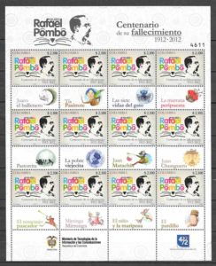 filatelia personalidad Colombia 2012