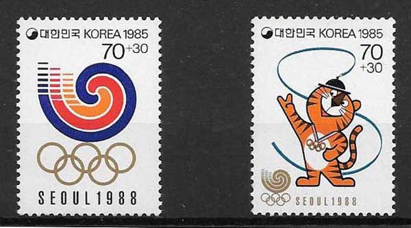 sellos olimpiadas Corea del Sur 1985