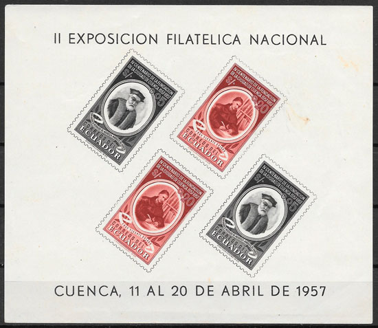 filatelia personalidad Ecuador 1957