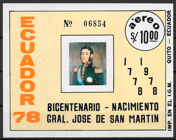 filatelia personalidad Ecuador 1978