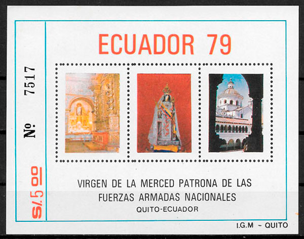 filatelia arquitectura Ecuador 1980