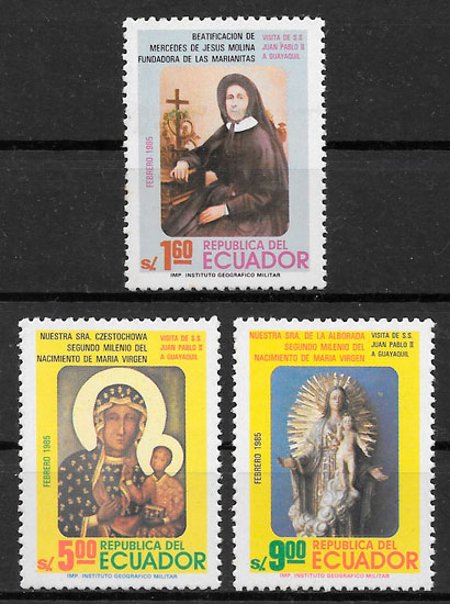 sellos personalidad Ecuador 1985