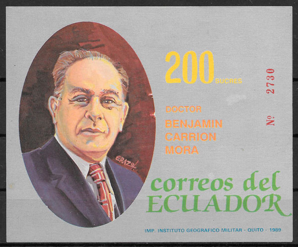 sellos personalidad Ecuador 1989