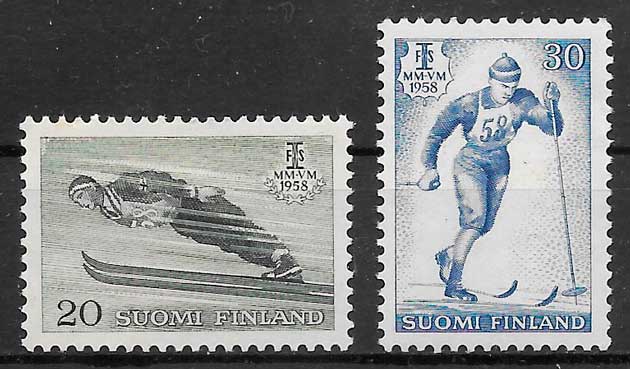 coleccion sellos deporte Finlandia 1958