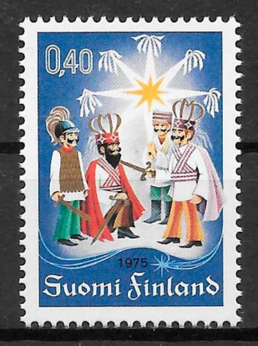 coleccion sellos navidad Finlandia 1975