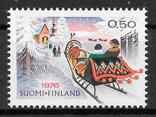 coleccion sellos navidad Finlandia 1976
