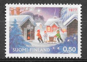 filatelia navidad Finlandia 1977