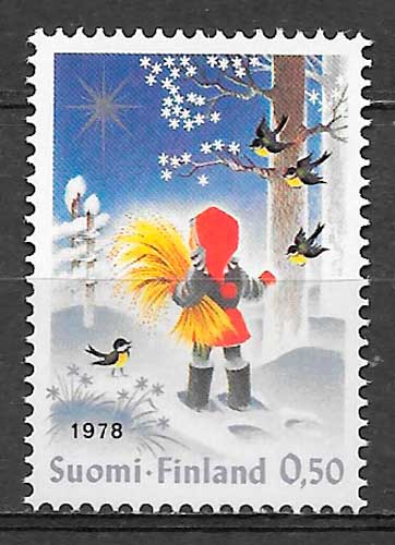 filatelia navidad Finlandia 1977