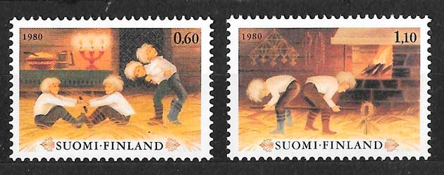 coleccion sellos navidad 1980