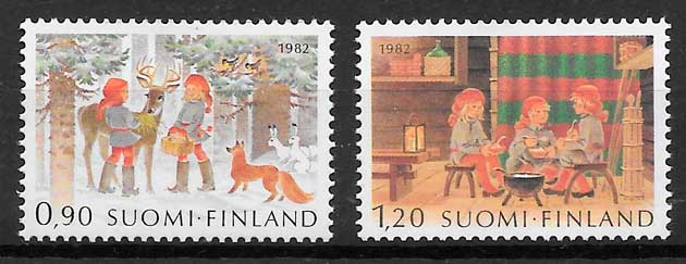 SELOS NAVIDAD FINLANDIA 1982