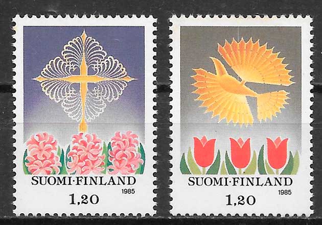 filatelia coleccion navidad Finlandia 1985