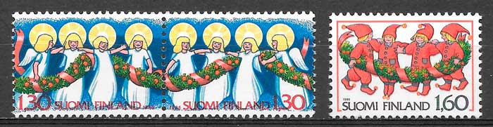 sellos navidad Finlandia 1986