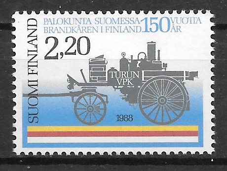 coleccion sellos transporte Finlandia 1988