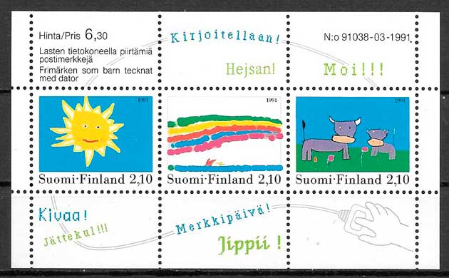 coleccion sellos arte Finlandia 1991