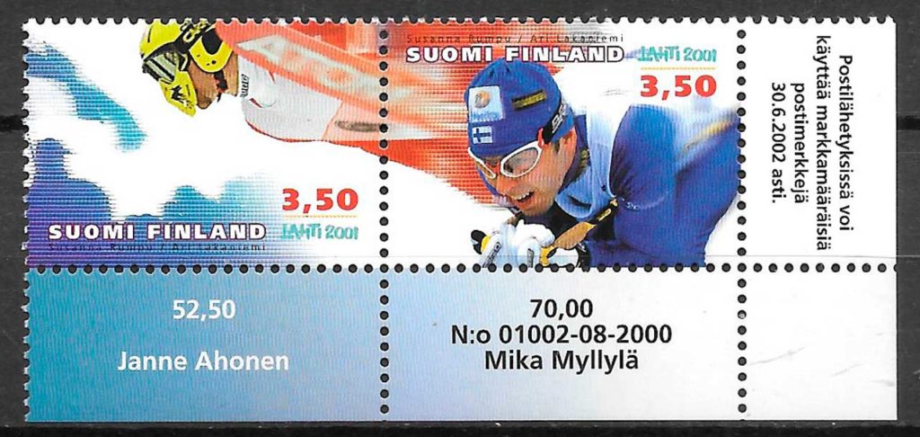 coleccion sellos deporte Finlandia 2001